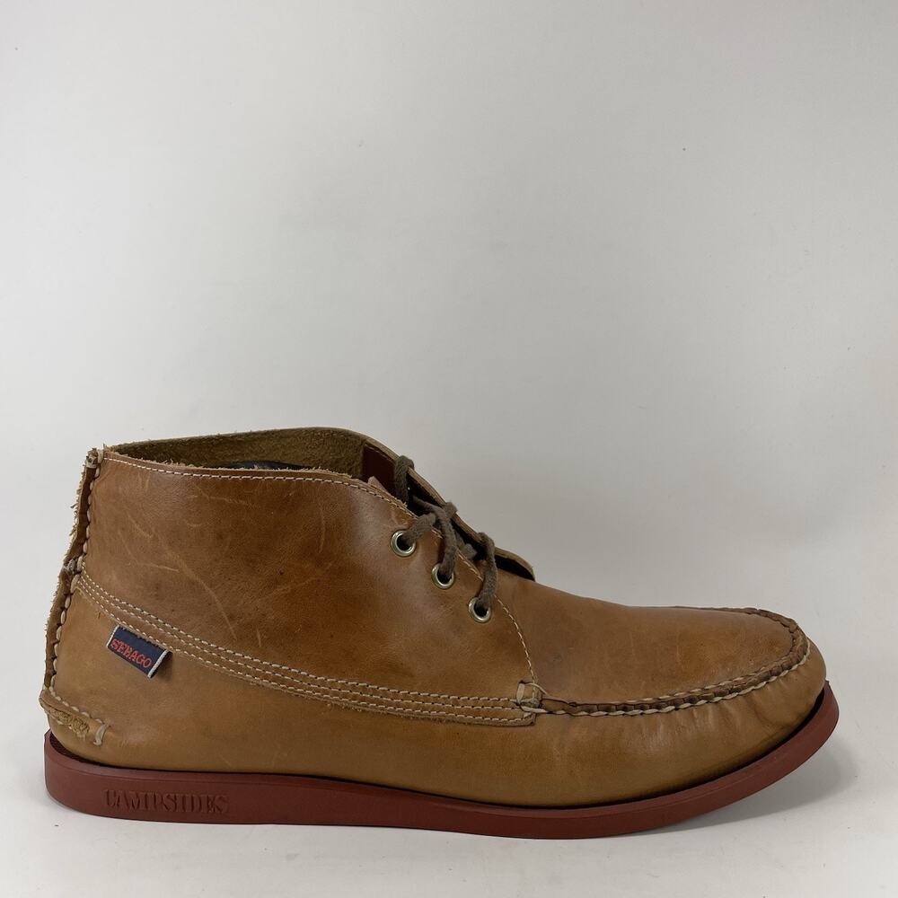 Sebago Campsides Tan Leather Moc Toe Lace Up Chukka Boots Mens Size 11 M